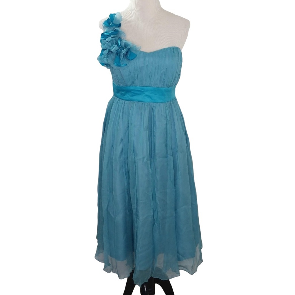 NWT Ruby Belle 100% Silk One-Shoulder Party  Dress Women’s Sz 6